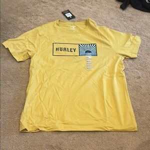 Hurley Yellow Short Sleeve Tee Vibrant Cotton Casual